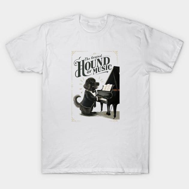 Newfoundland Dog Classic Piano Player Funny T-Shirt by Sniffist Gang